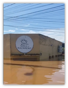 igreja do nazareno em canoas-RS submersa pelas águas das enchentes